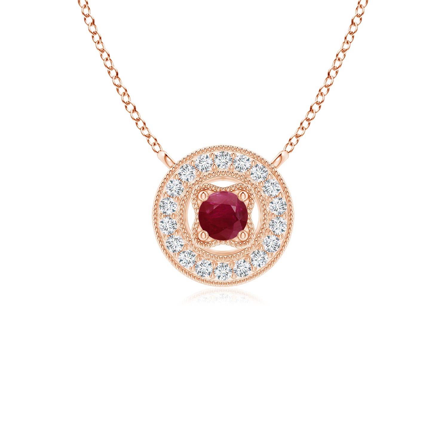 A - Ruby / 0.14 CT / 14 KT Rose Gold