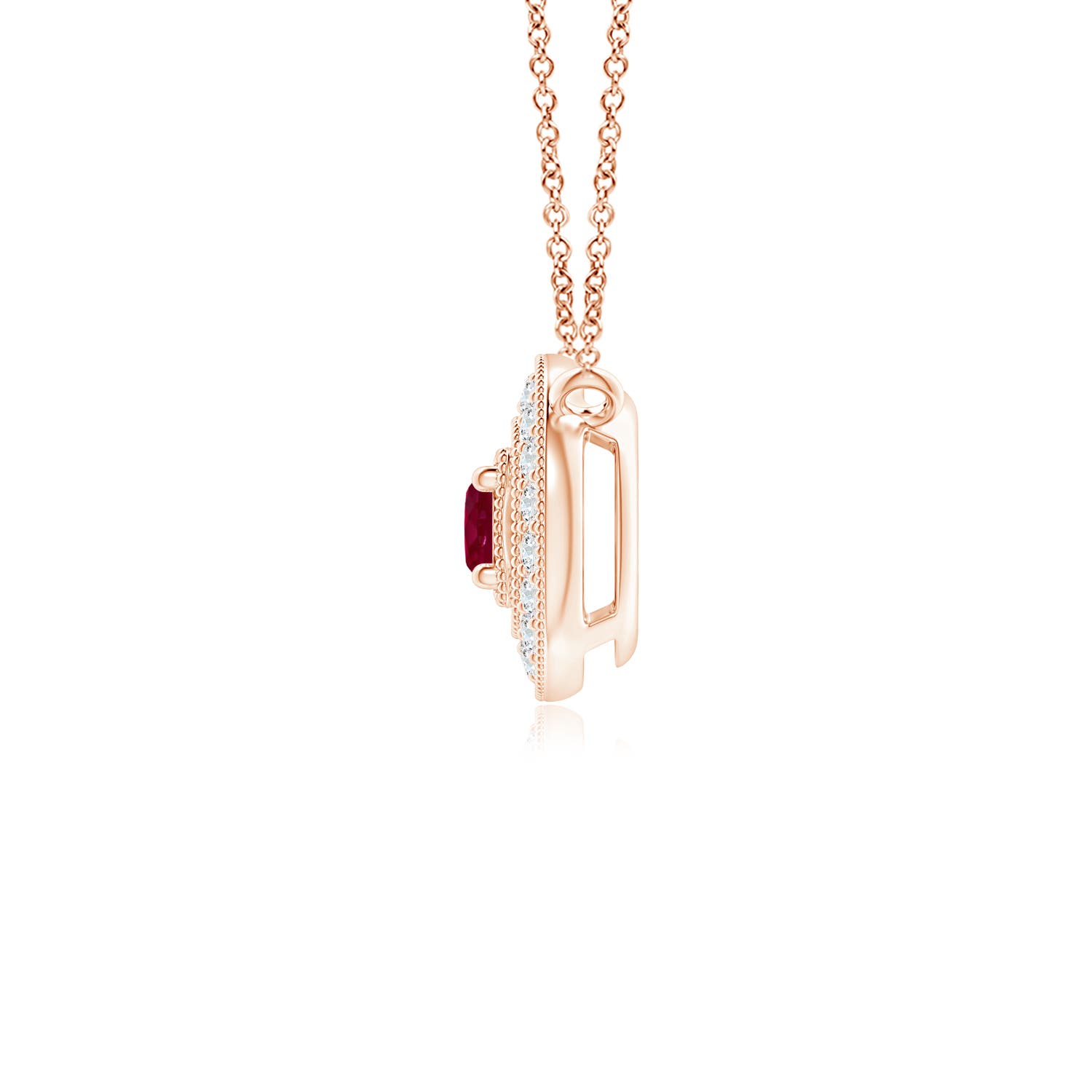 A - Ruby / 0.14 CT / 14 KT Rose Gold