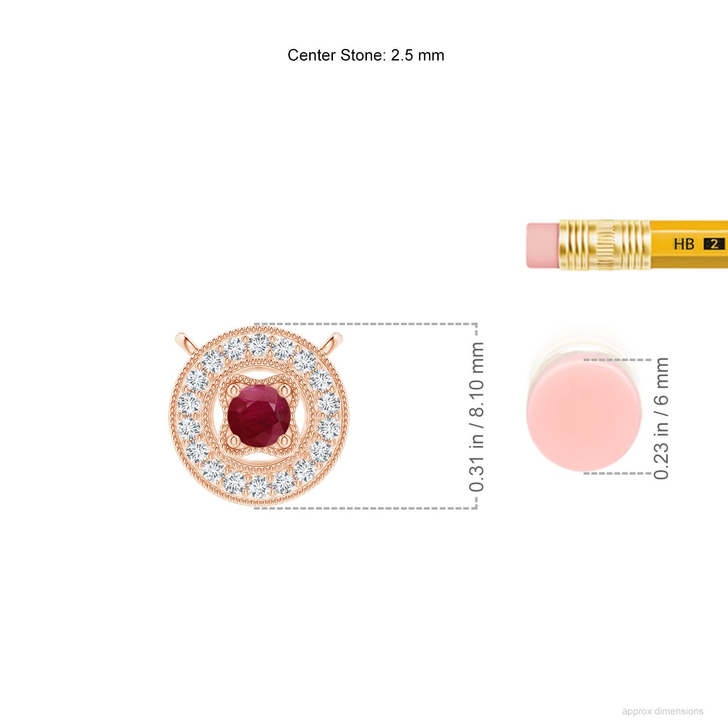 A - Ruby / 0.14 CT / 14 KT Rose Gold