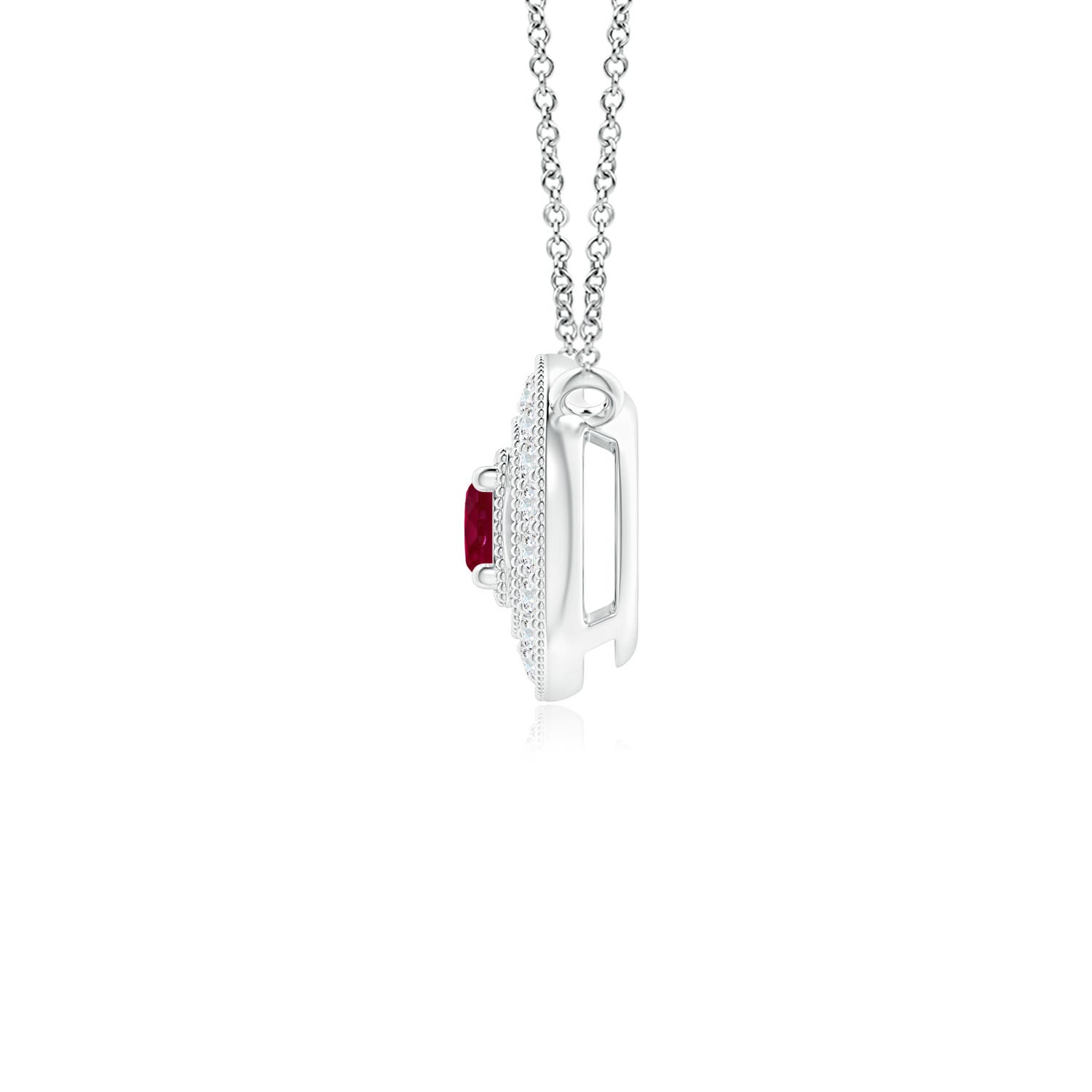 A - Ruby / 0.14 CT / 14 KT White Gold