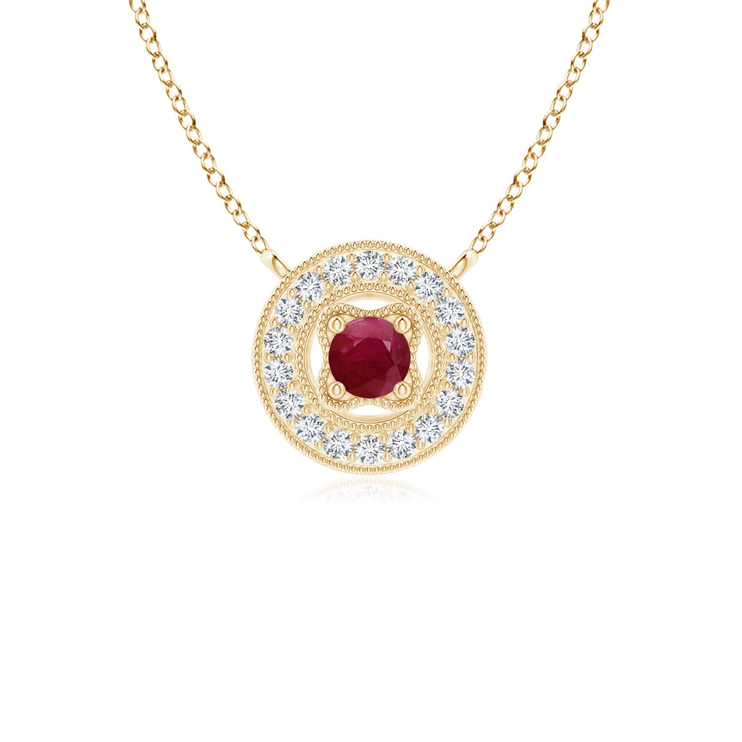 A - Ruby / 0.14 CT / 14 KT Yellow Gold