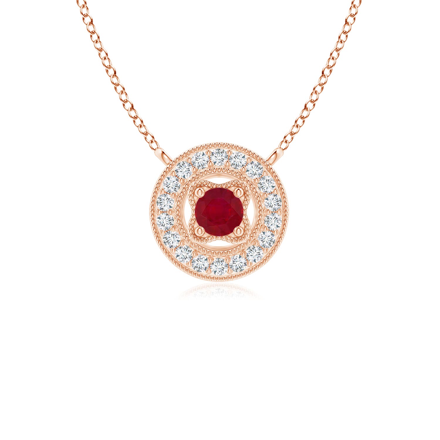 AA - Ruby / 0.14 CT / 14 KT Rose Gold