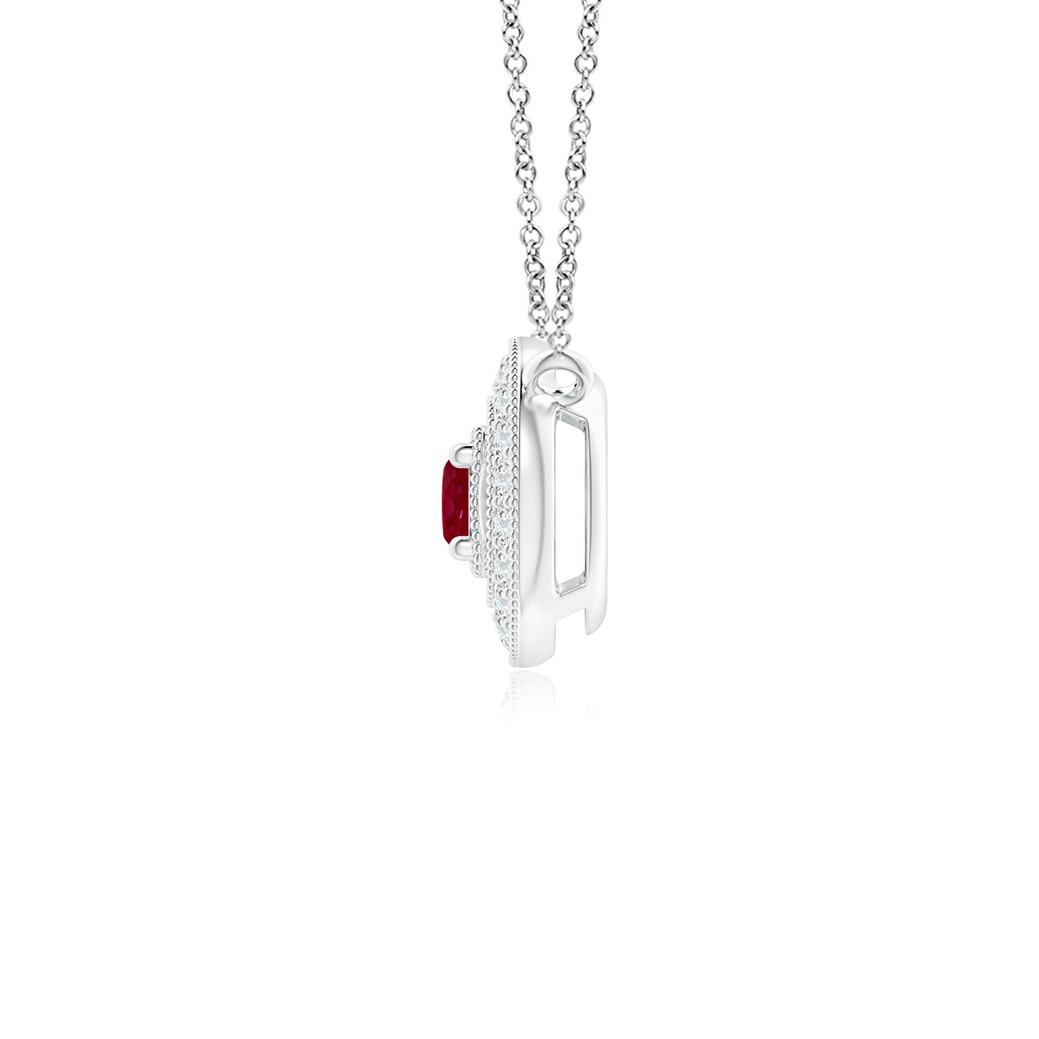 AA - Ruby / 0.14 CT / 14 KT White Gold