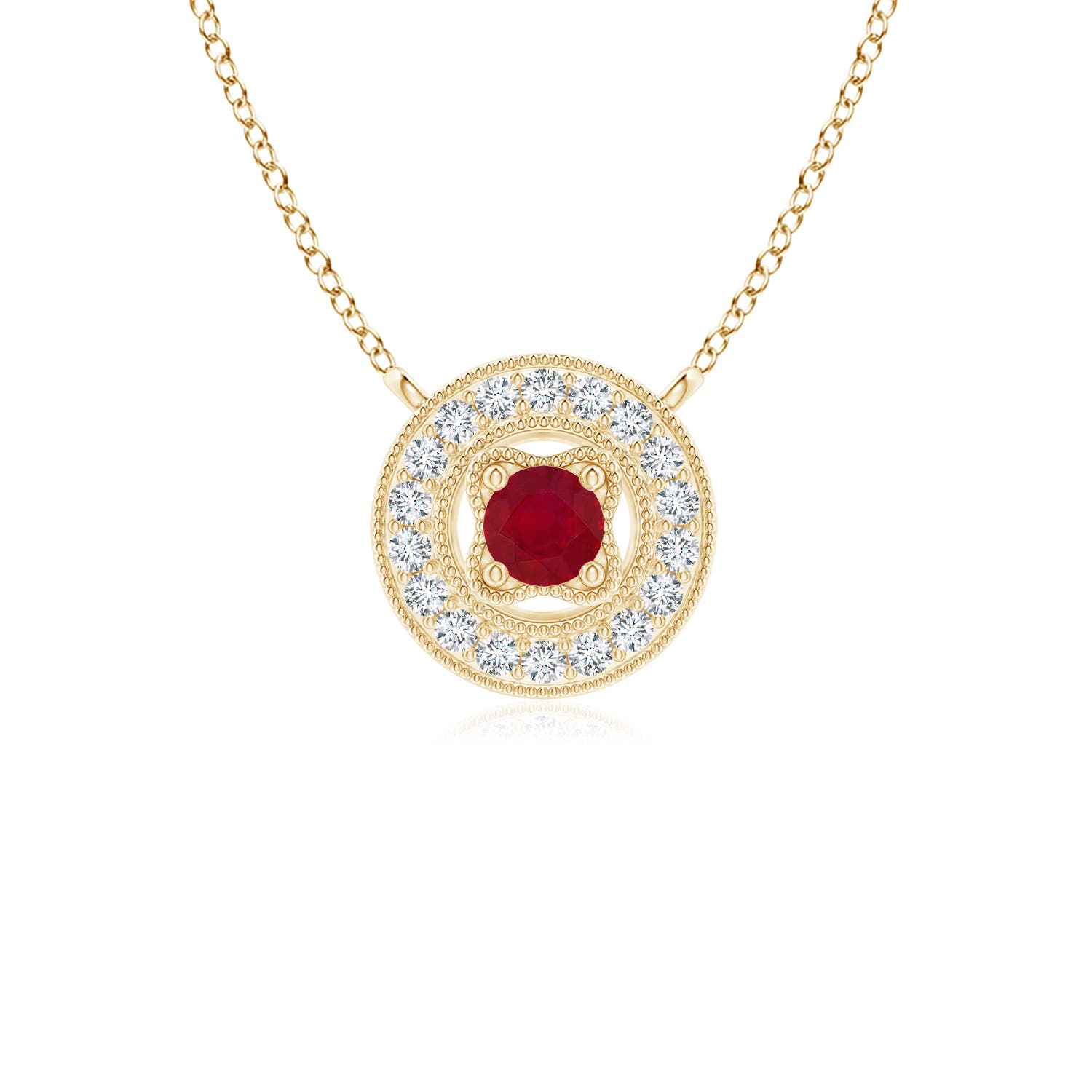 AA - Ruby / 0.14 CT / 14 KT Yellow Gold