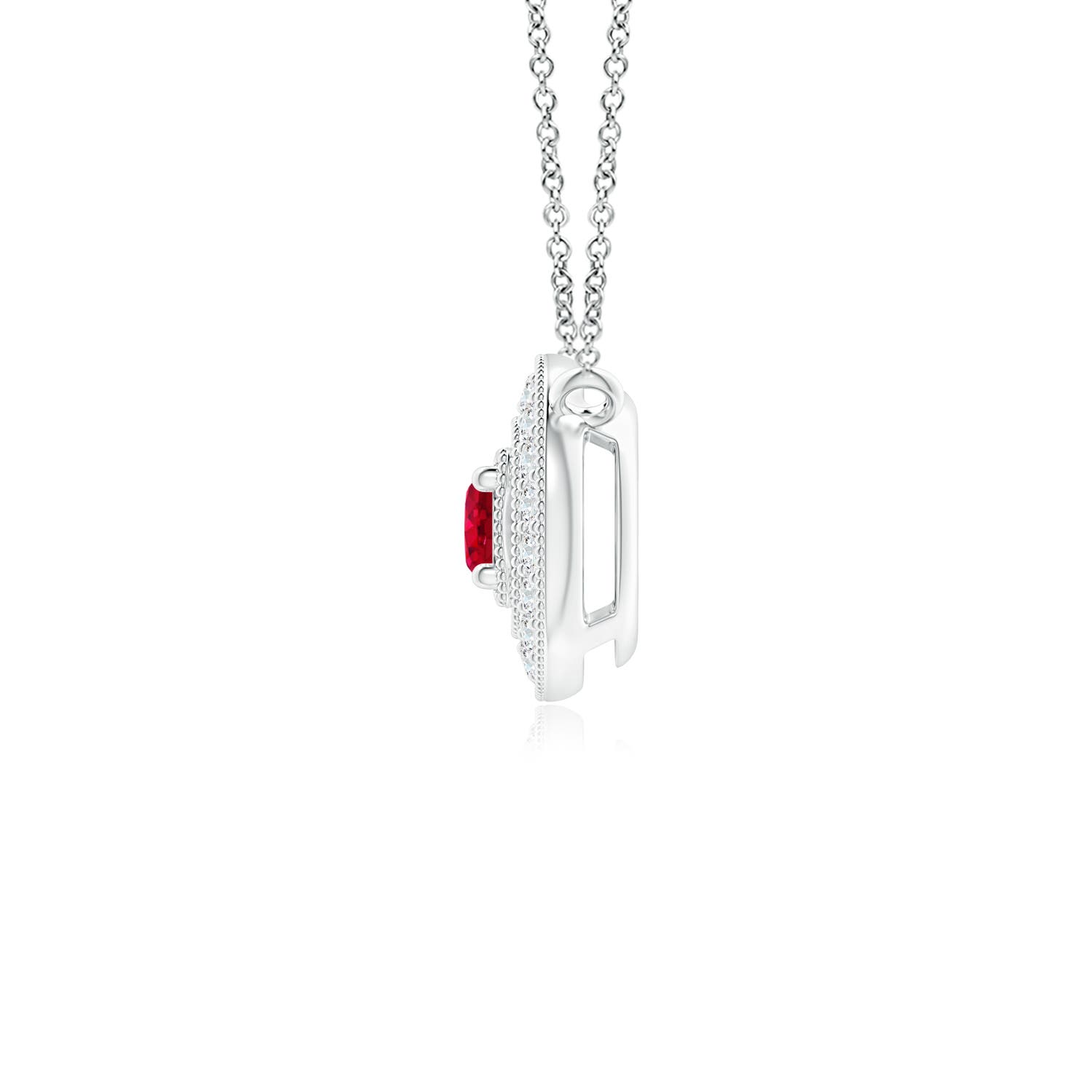 AAA - Ruby / 0.14 CT / 14 KT White Gold