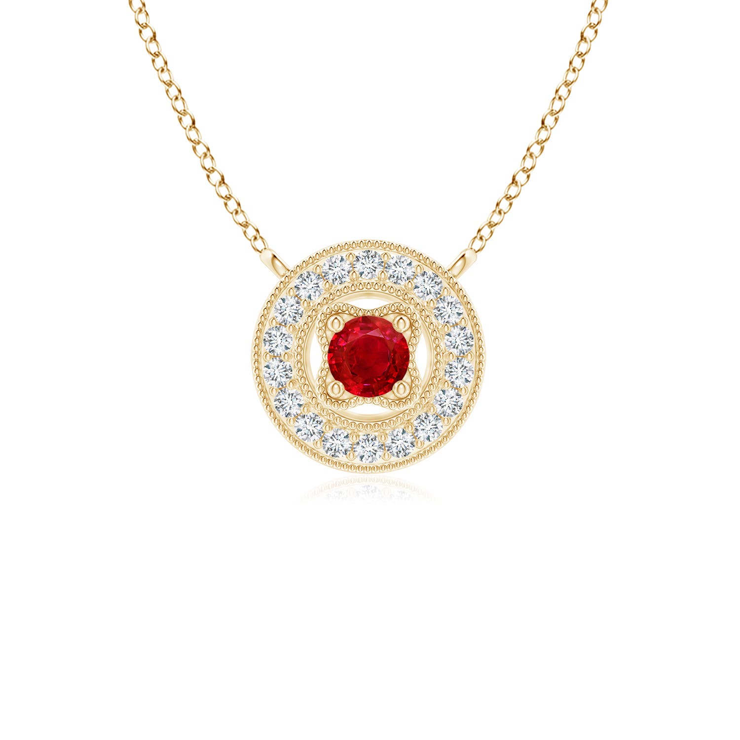 AAA - Ruby / 0.14 CT / 14 KT Yellow Gold