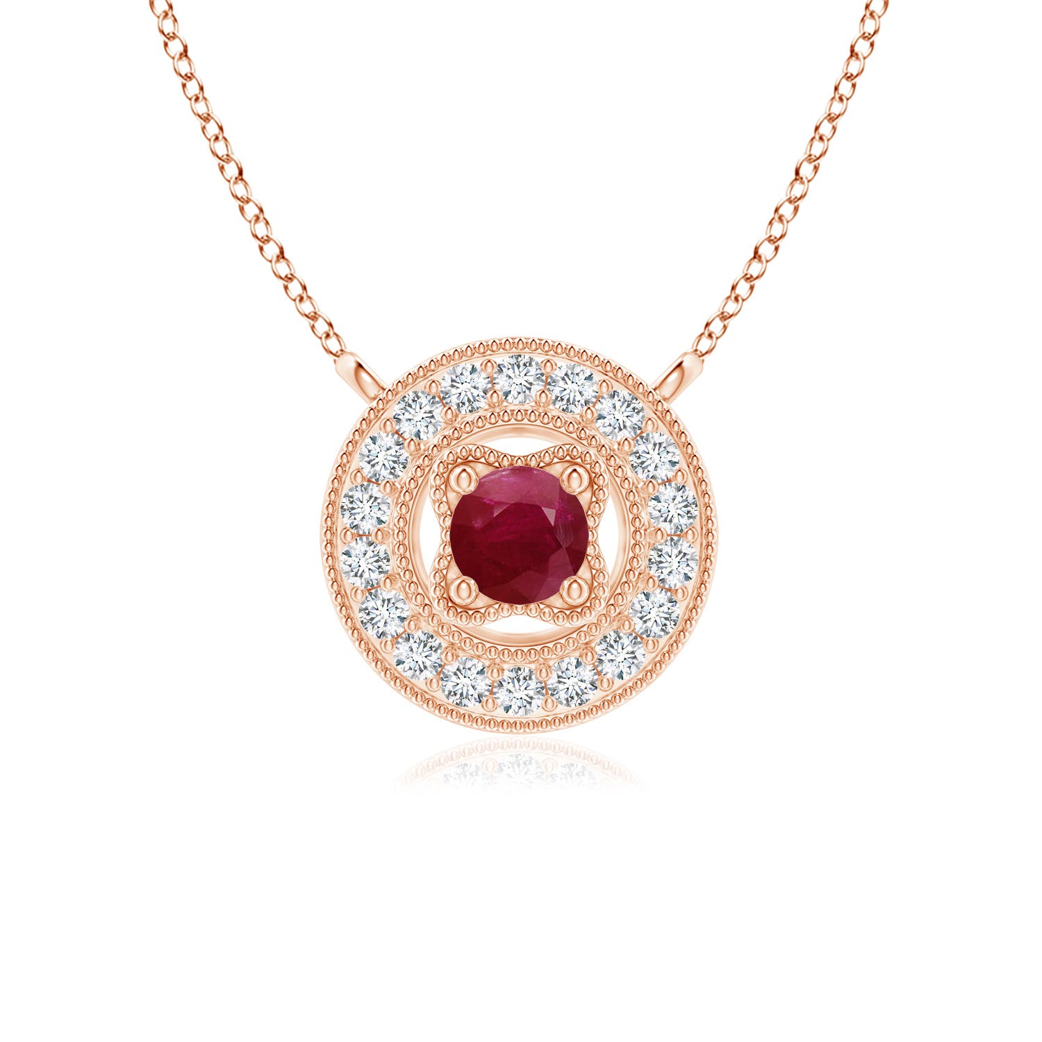 A - Ruby / 0.26 CT / 14 KT Rose Gold