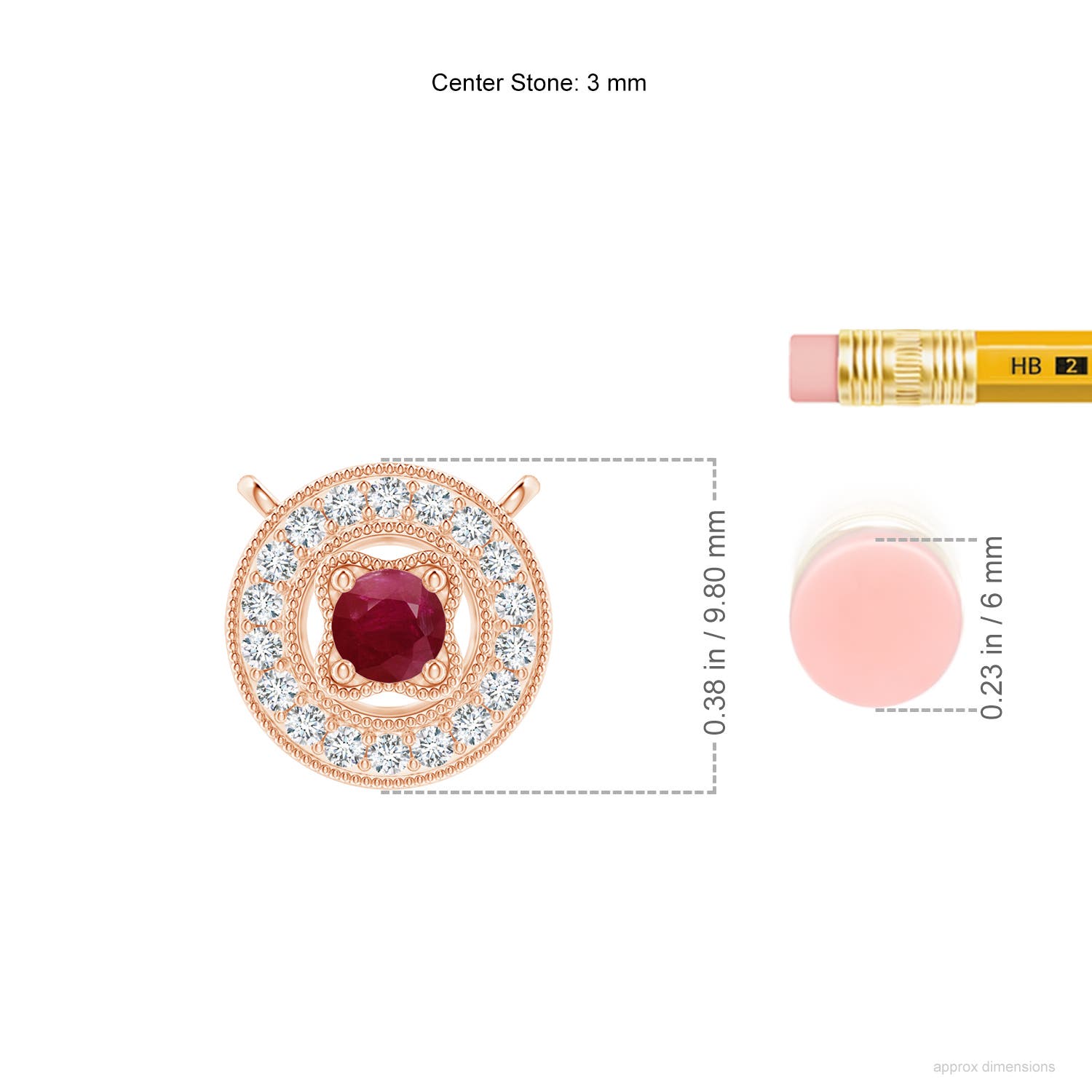 A - Ruby / 0.26 CT / 14 KT Rose Gold