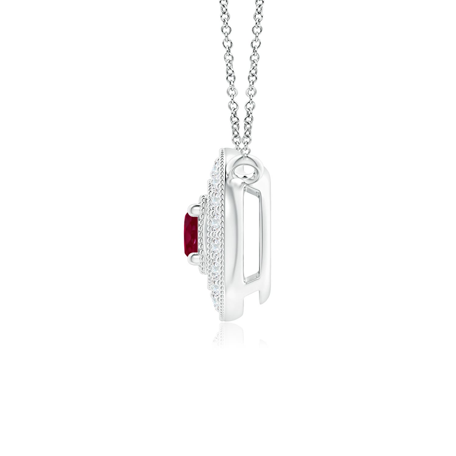 A - Ruby / 0.26 CT / 14 KT White Gold