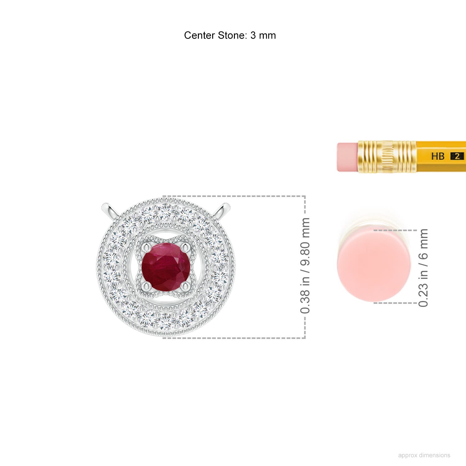 A - Ruby / 0.26 CT / 14 KT White Gold