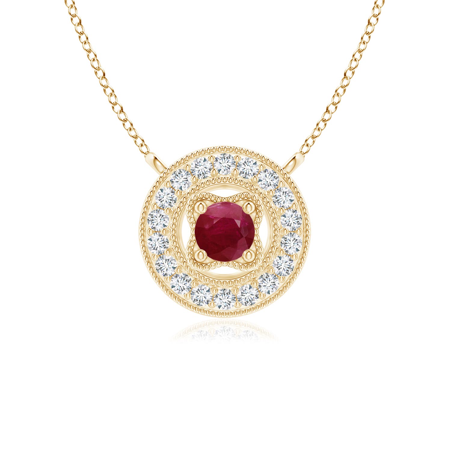 A - Ruby / 0.26 CT / 14 KT Yellow Gold