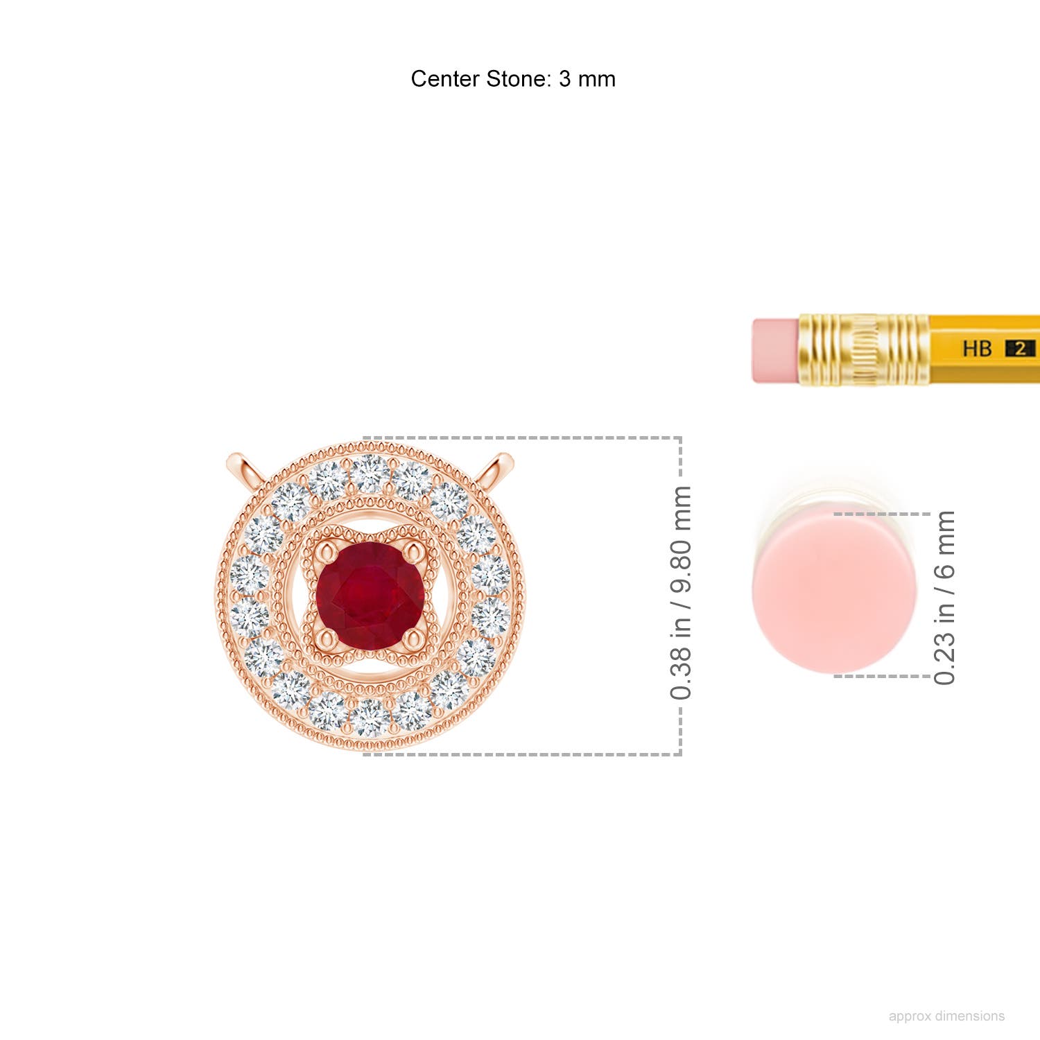 AA - Ruby / 0.26 CT / 14 KT Rose Gold