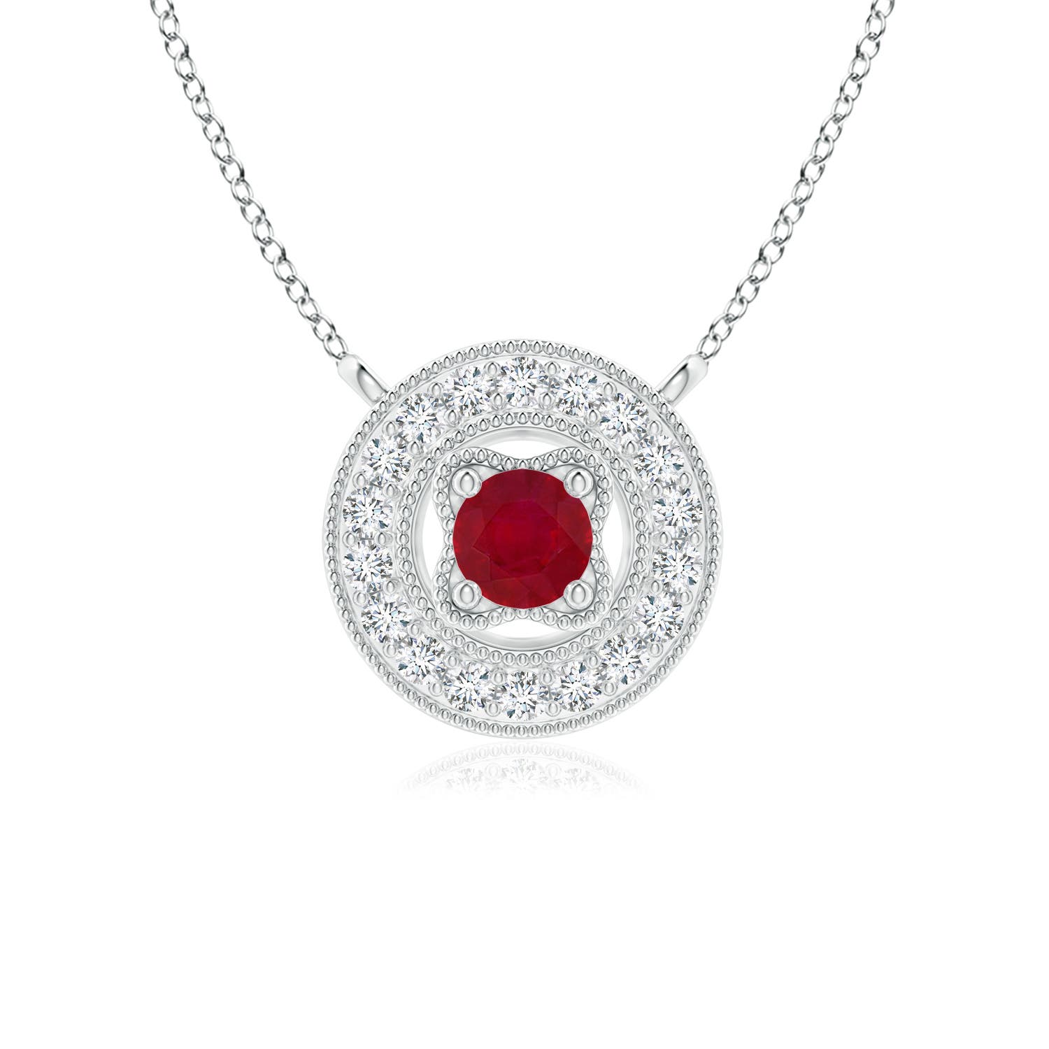 AA - Ruby / 0.26 CT / 14 KT White Gold