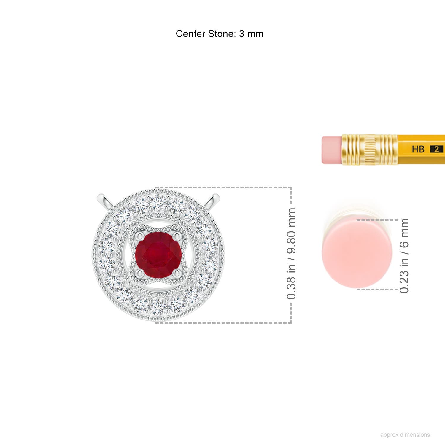 AA - Ruby / 0.26 CT / 14 KT White Gold