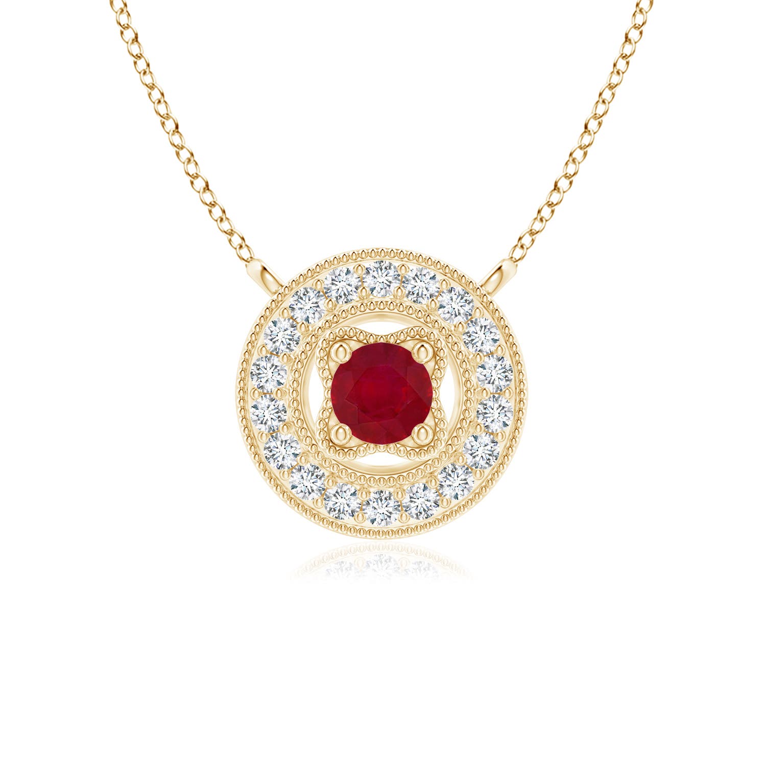 AA - Ruby / 0.26 CT / 14 KT Yellow Gold