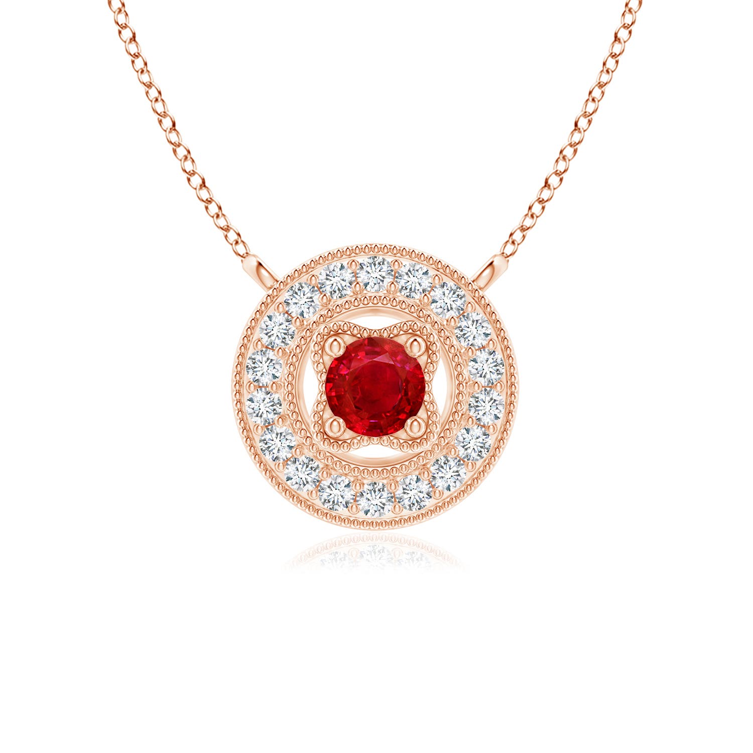 AAA - Ruby / 0.26 CT / 14 KT Rose Gold