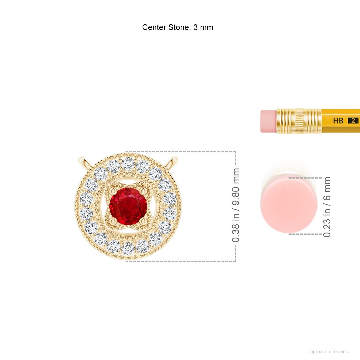 AAA - Ruby / 0.26 CT / 14 KT Yellow Gold