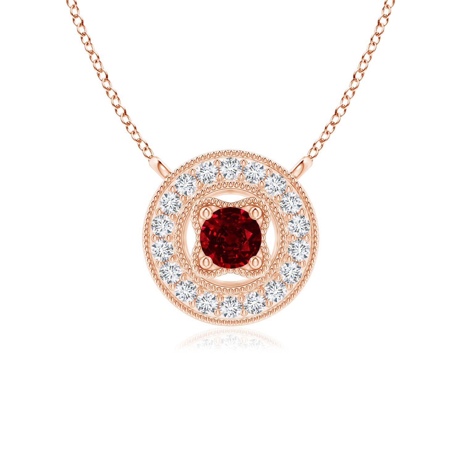 AAAA - Ruby / 0.26 CT / 14 KT Rose Gold