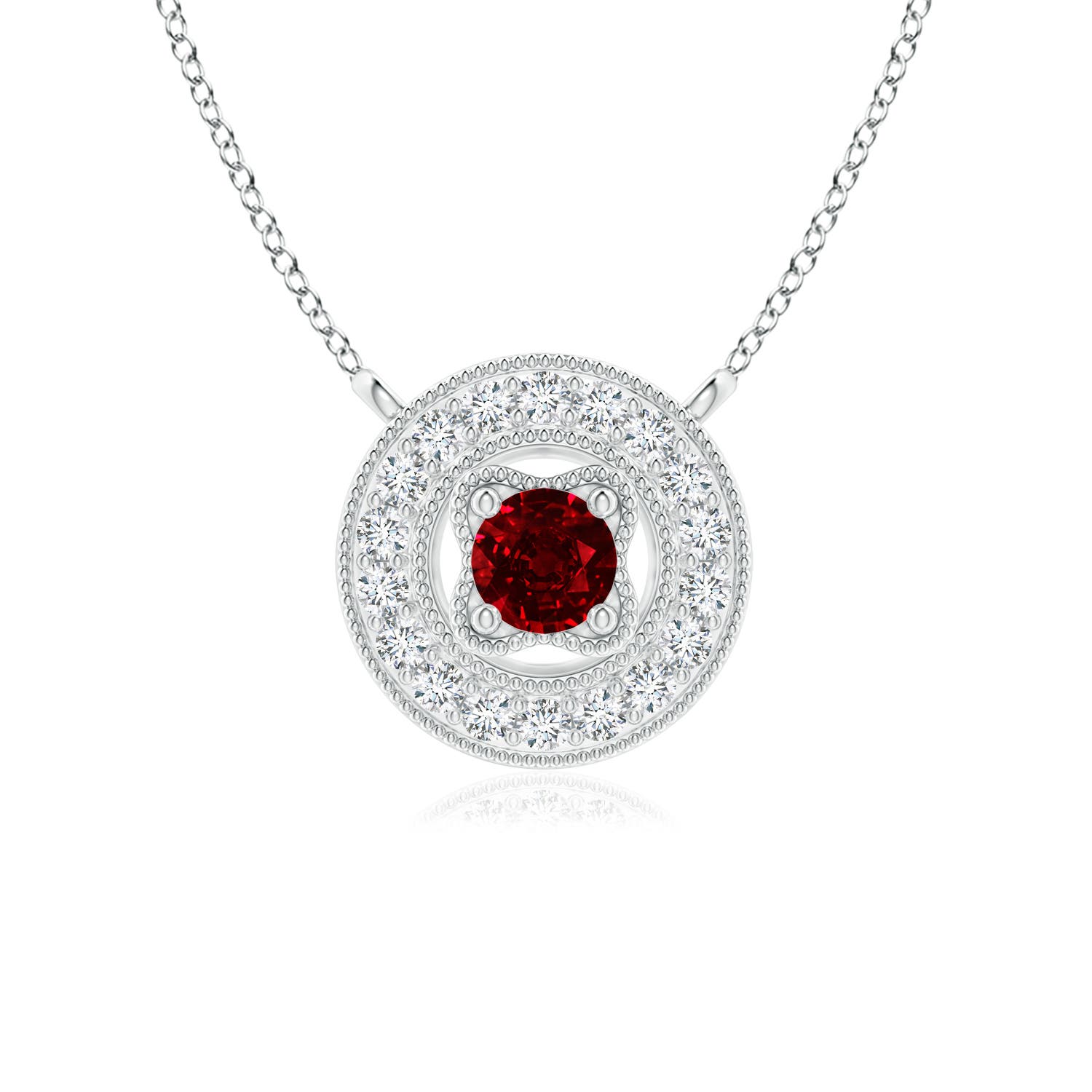 AAAA - Ruby / 0.26 CT / 14 KT White Gold