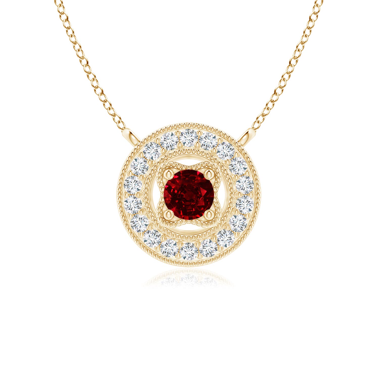 AAAA - Ruby / 0.26 CT / 14 KT Yellow Gold