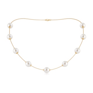 10-10.5mm AAA 18" South Sea Pearl Station Necklace in Yellow Gold