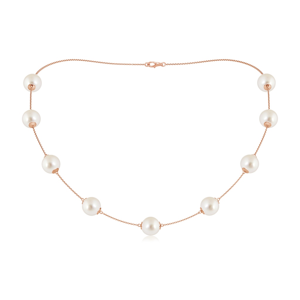 10-10.5mm AAAA 18" South Sea Pearl Station Necklace in Rose Gold