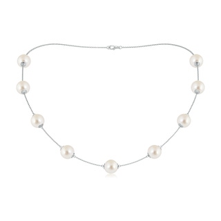 10-10.5mm AAAA 18" South Sea Pearl Station Necklace in White Gold