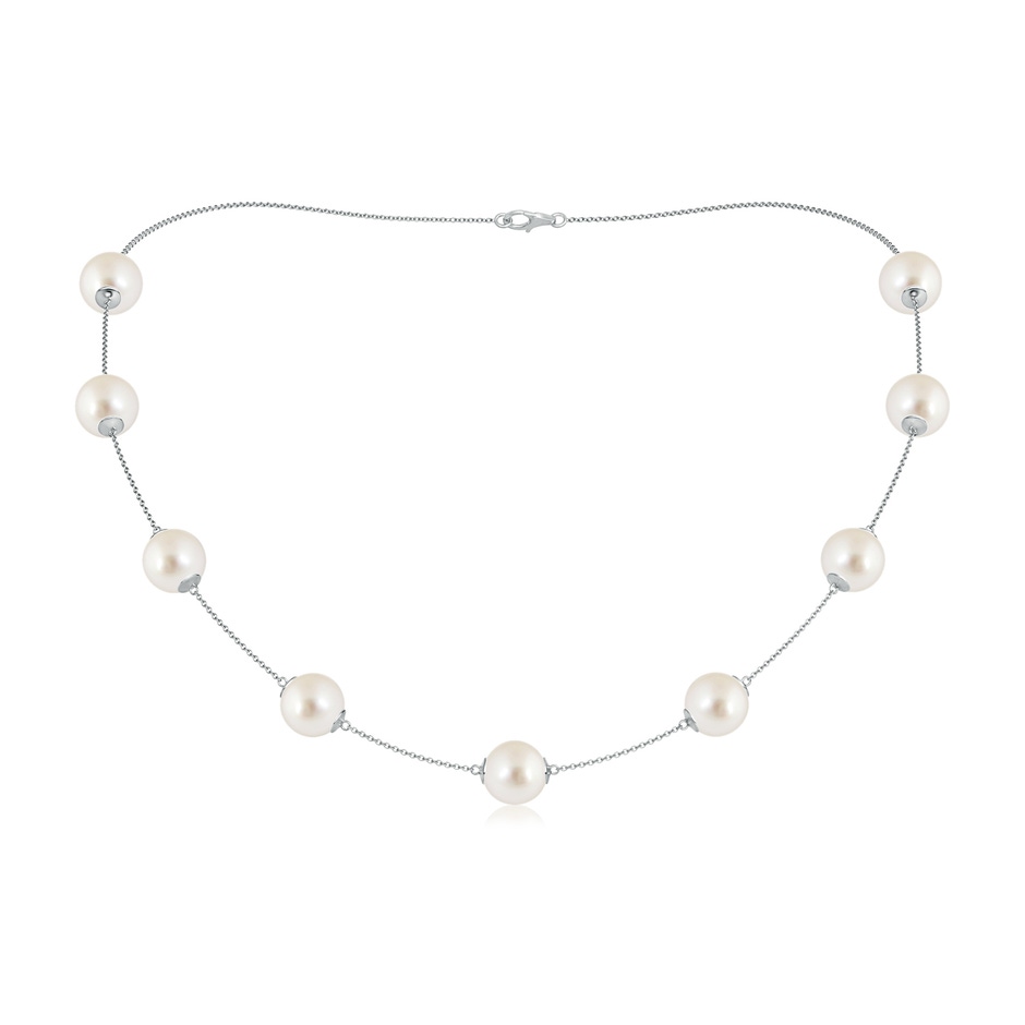 10-10.5mm AAAA 18" South Sea Pearl Station Necklace in White Gold 