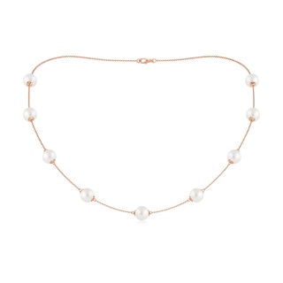 8-8.5mm AA 18" South Sea Pearl Station Necklace in Rose Gold