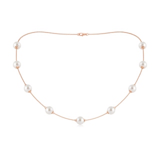 8-8.5mm AAA 18" South Sea Pearl Station Necklace in Rose Gold