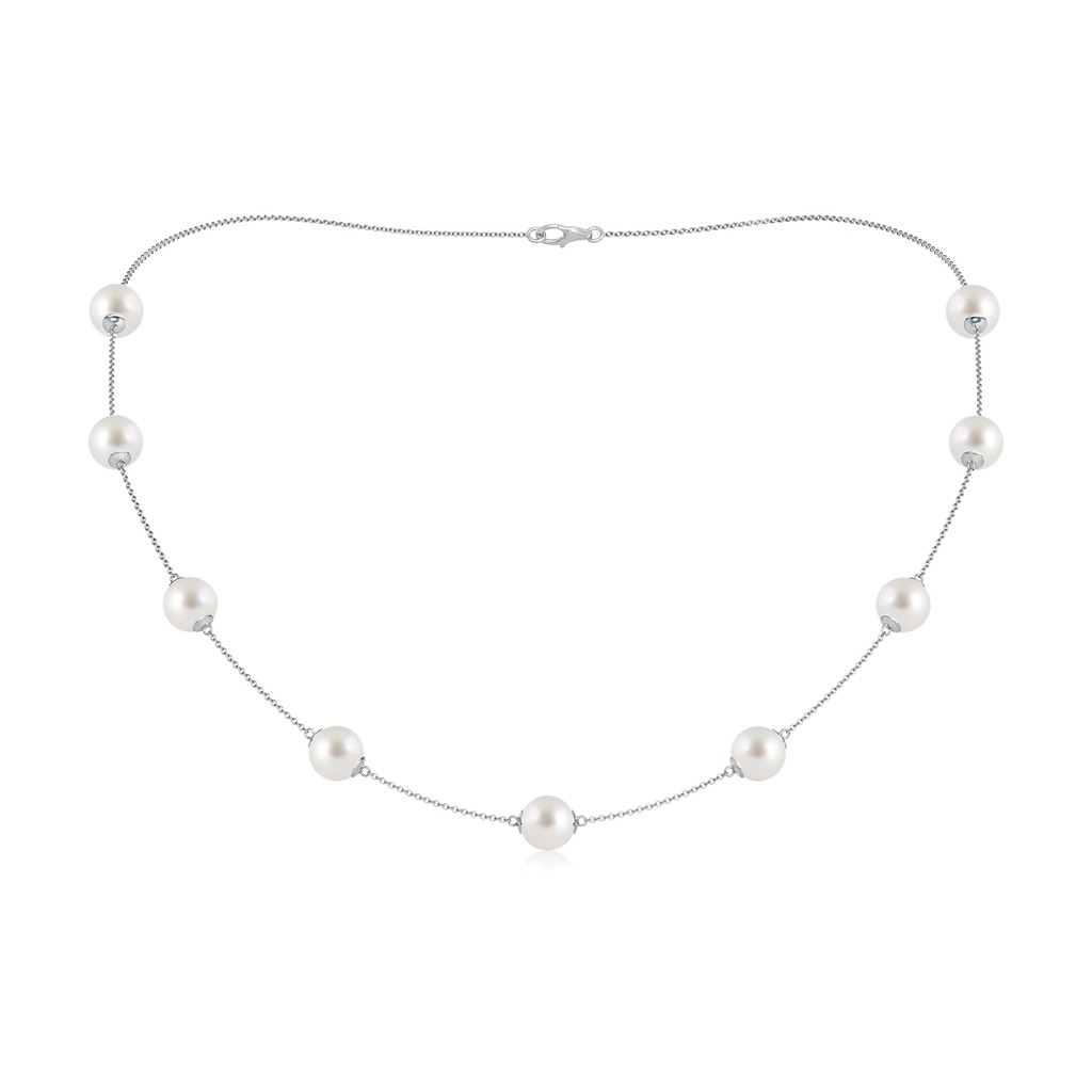 8-8.5mm AAA 18" South Sea Pearl Station Necklace in White Gold