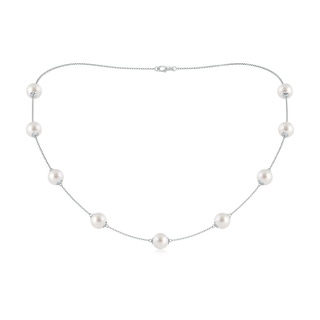 8-8.5mm AAA 18" South Sea Pearl Station Necklace in White Gold