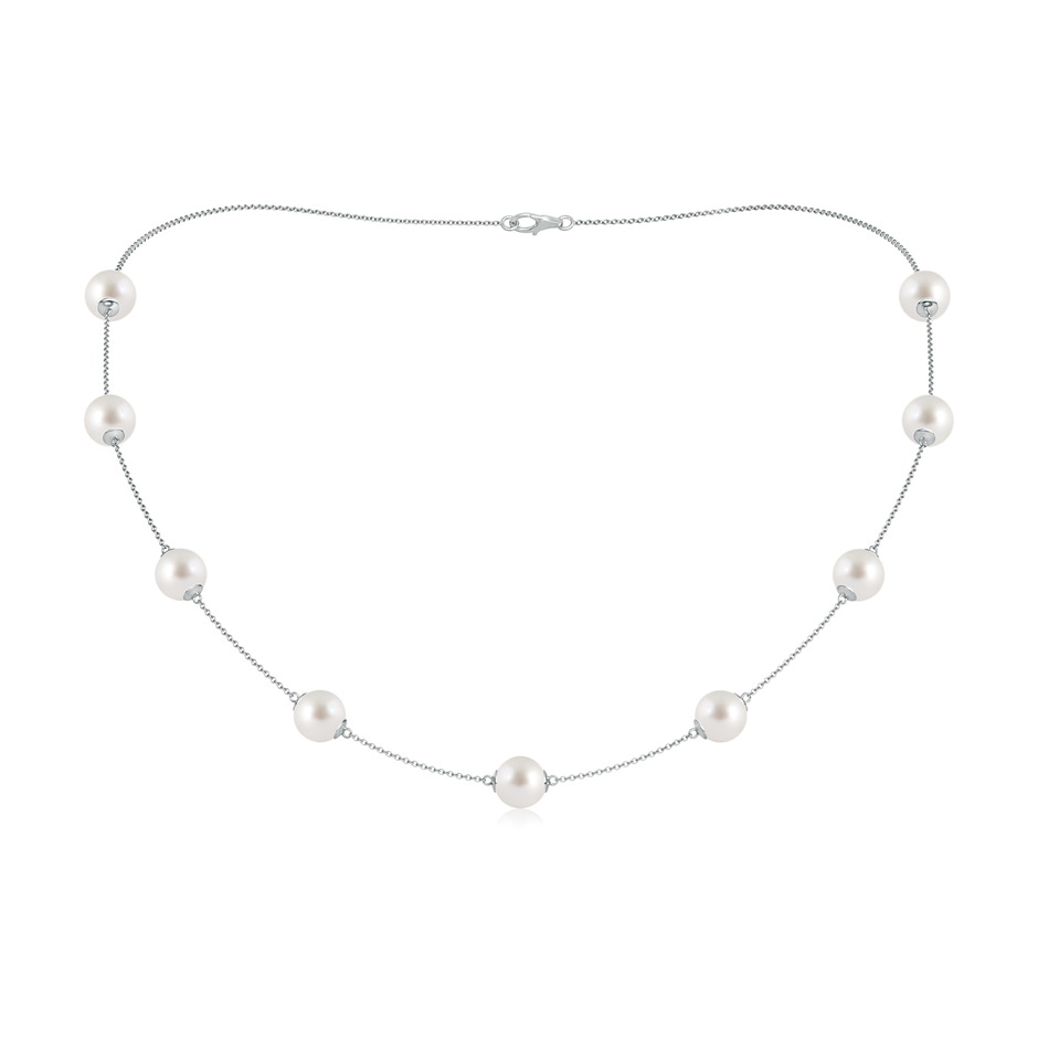 8-8.5mm AAA 18" South Sea Pearl Station Necklace in White Gold 