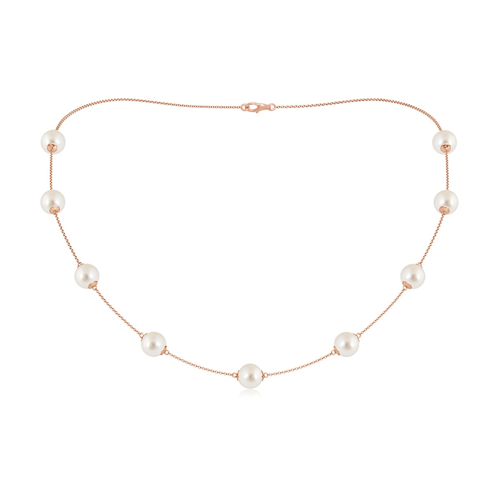 8-8.5mm AAAA 18" South Sea Pearl Station Necklace in Rose Gold