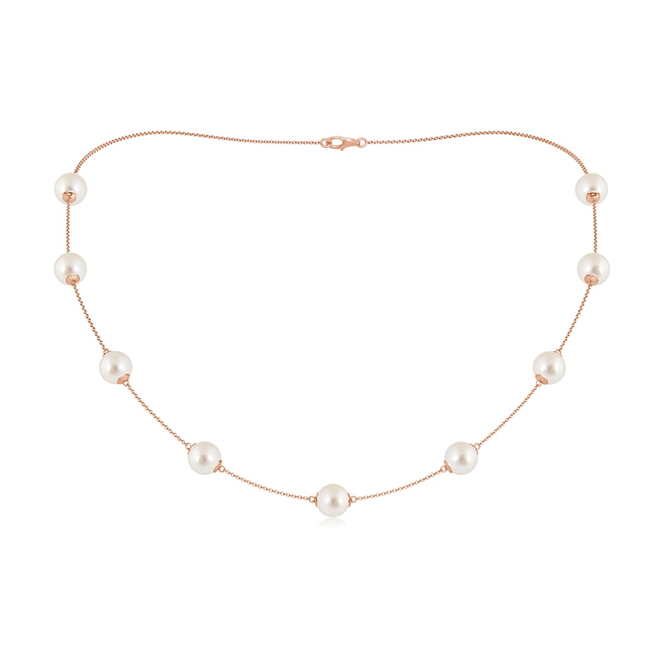 8-8.5mm AAAA 18" South Sea Pearl Station Necklace in Rose Gold 