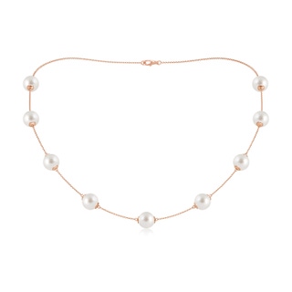 9-9.5mm AAA 18" South Sea Pearl Station Necklace in Rose Gold