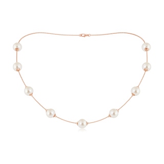 9-9.5mm AAAA 18" South Sea Pearl Station Necklace in Rose Gold