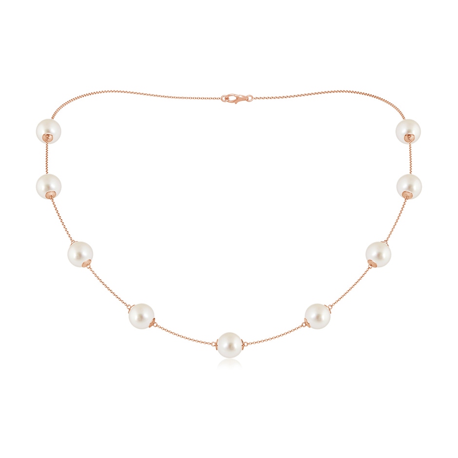 9-9.5mm AAAA 18" South Sea Pearl Station Necklace in Rose Gold 