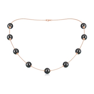 10-10.5mm AA 18" Tahitian Pearl Station Necklace in Rose Gold