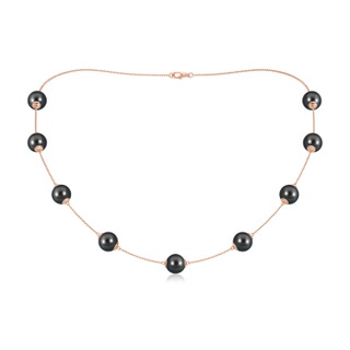 9-9.5mm AA 18" Tahitian Pearl Station Necklace in Rose Gold