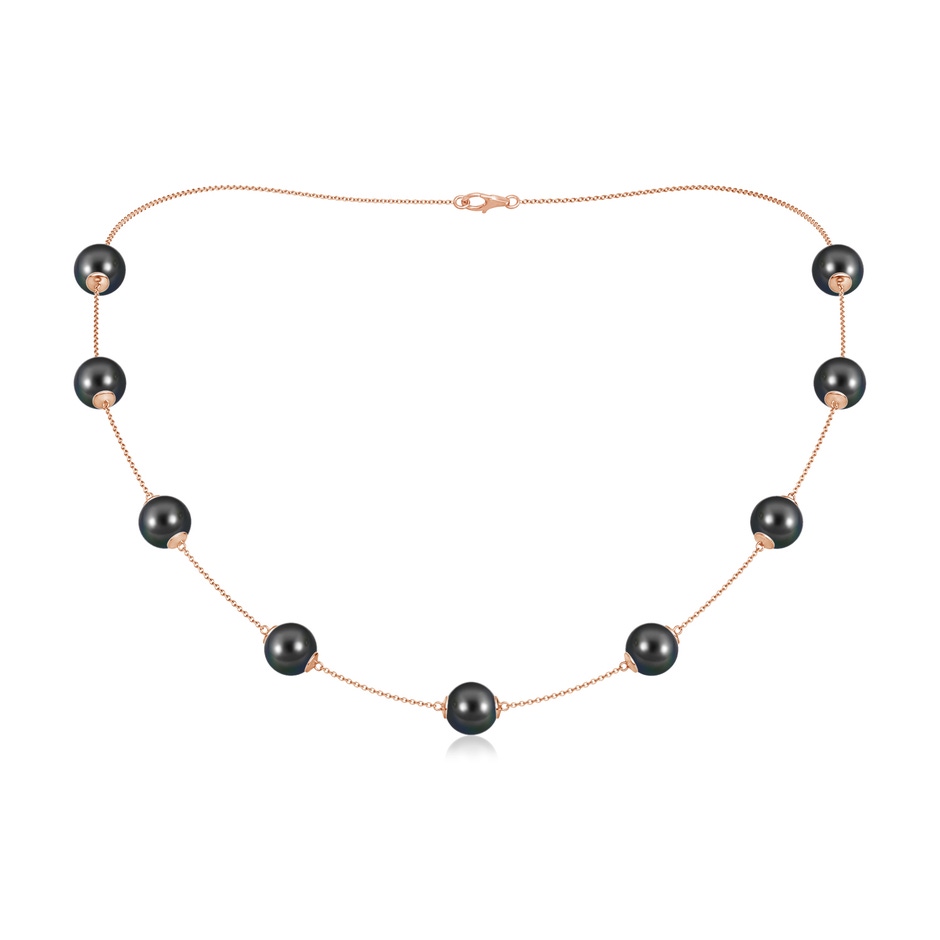 9-9.5mm AA 18" Tahitian Pearl Station Necklace in Rose Gold 