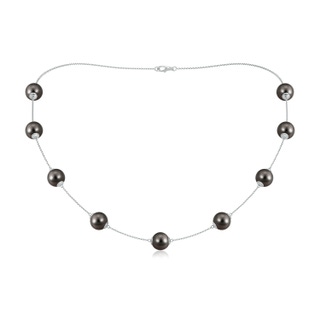 9-9.5mm AAA 18" Tahitian Pearl Station Necklace in White Gold