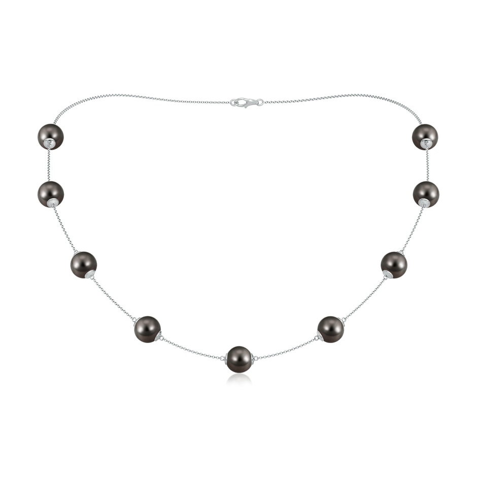 9-9.5mm AAA 18" Tahitian Pearl Station Necklace in White Gold 