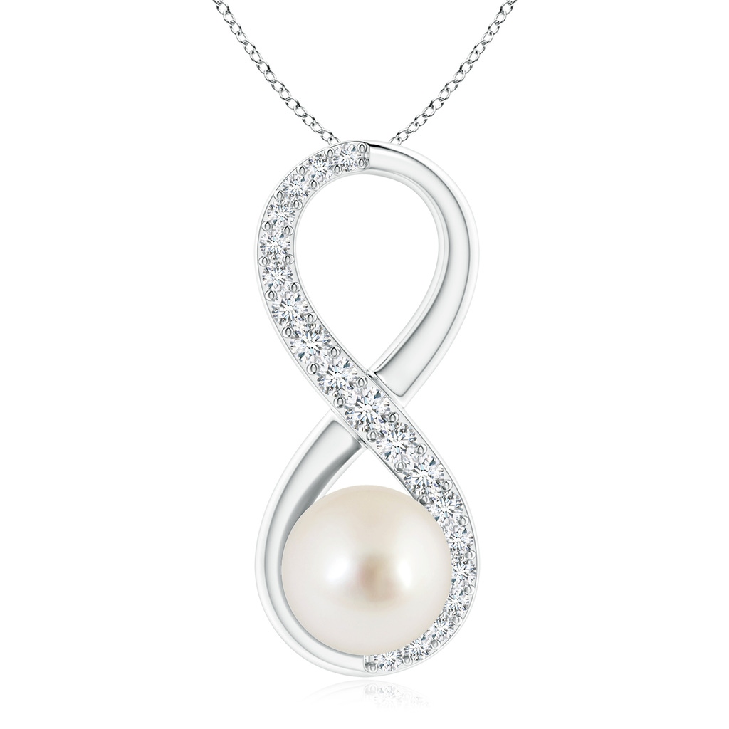 9mm AAAA South Sea Pearl and Diamond Infinity Pendant in P950 Platinum