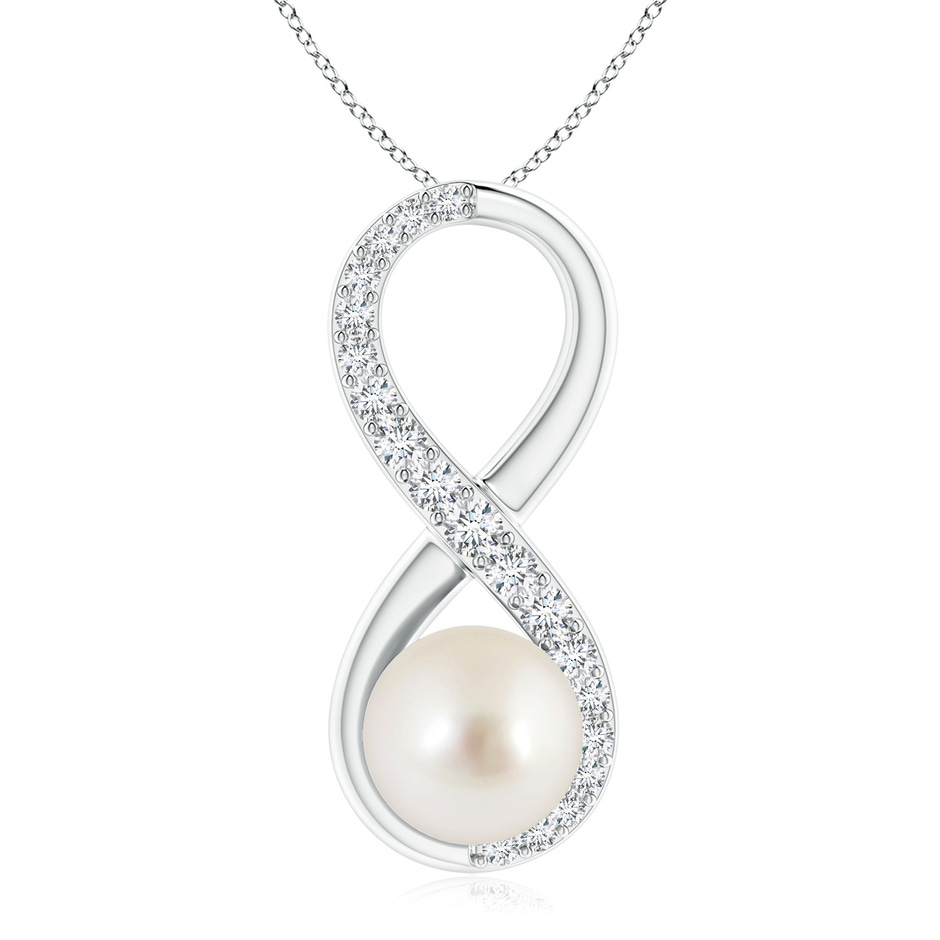 9mm AAAA South Sea Pearl and Diamond Infinity Pendant in P950 Platinum 