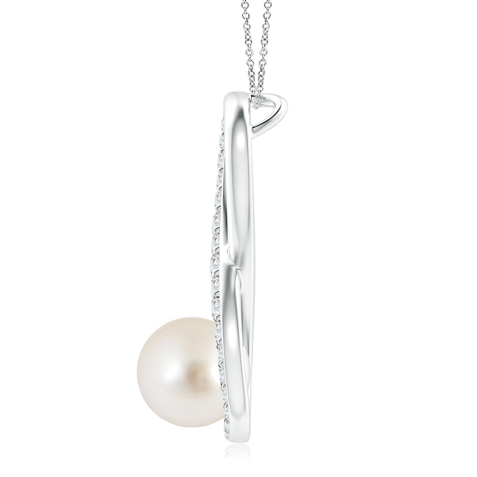 9mm AAAA South Sea Pearl and Diamond Infinity Pendant in P950 Platinum side 1