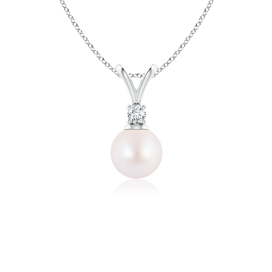6mm AA Japanese Akoya Pearl V-Bale Pendant in P950 Platinum 