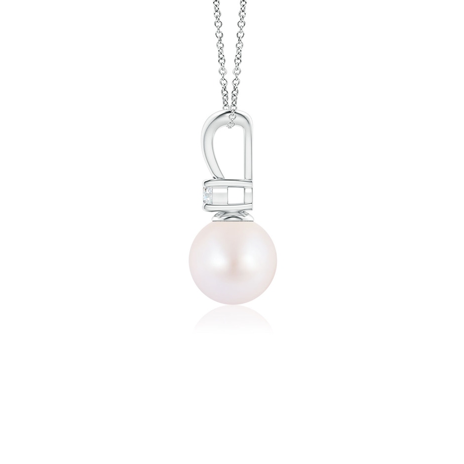 6mm AA Japanese Akoya Pearl V-Bale Pendant in P950 Platinum side 1