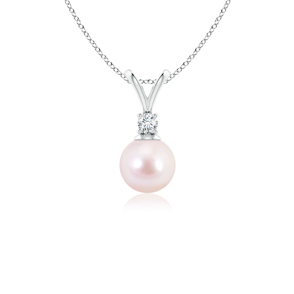 6mm AAAA Japanese Akoya Pearl V-Bale Pendant in P950 Platinum