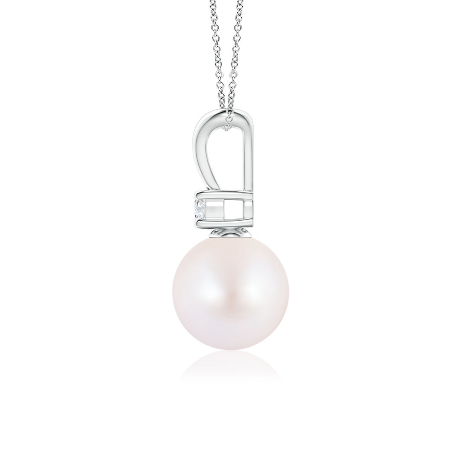 8mm AA Japanese Akoya Pearl V-Bale Pendant in P950 Platinum side 1